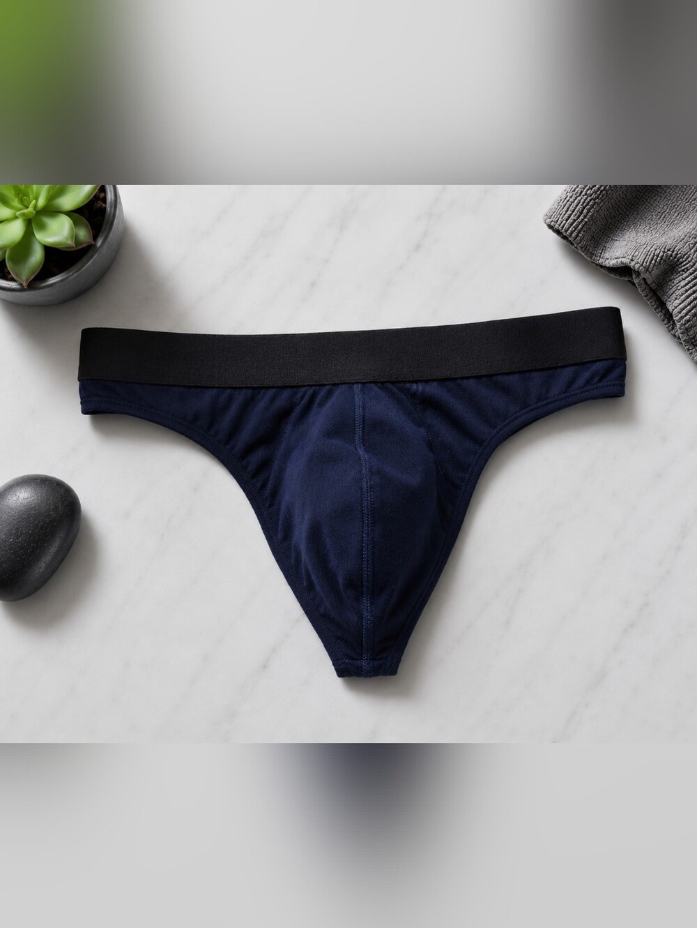 MeUndies Men's Navy Blue Thong Underwear Soft Stretch Pouch Brief Size M
